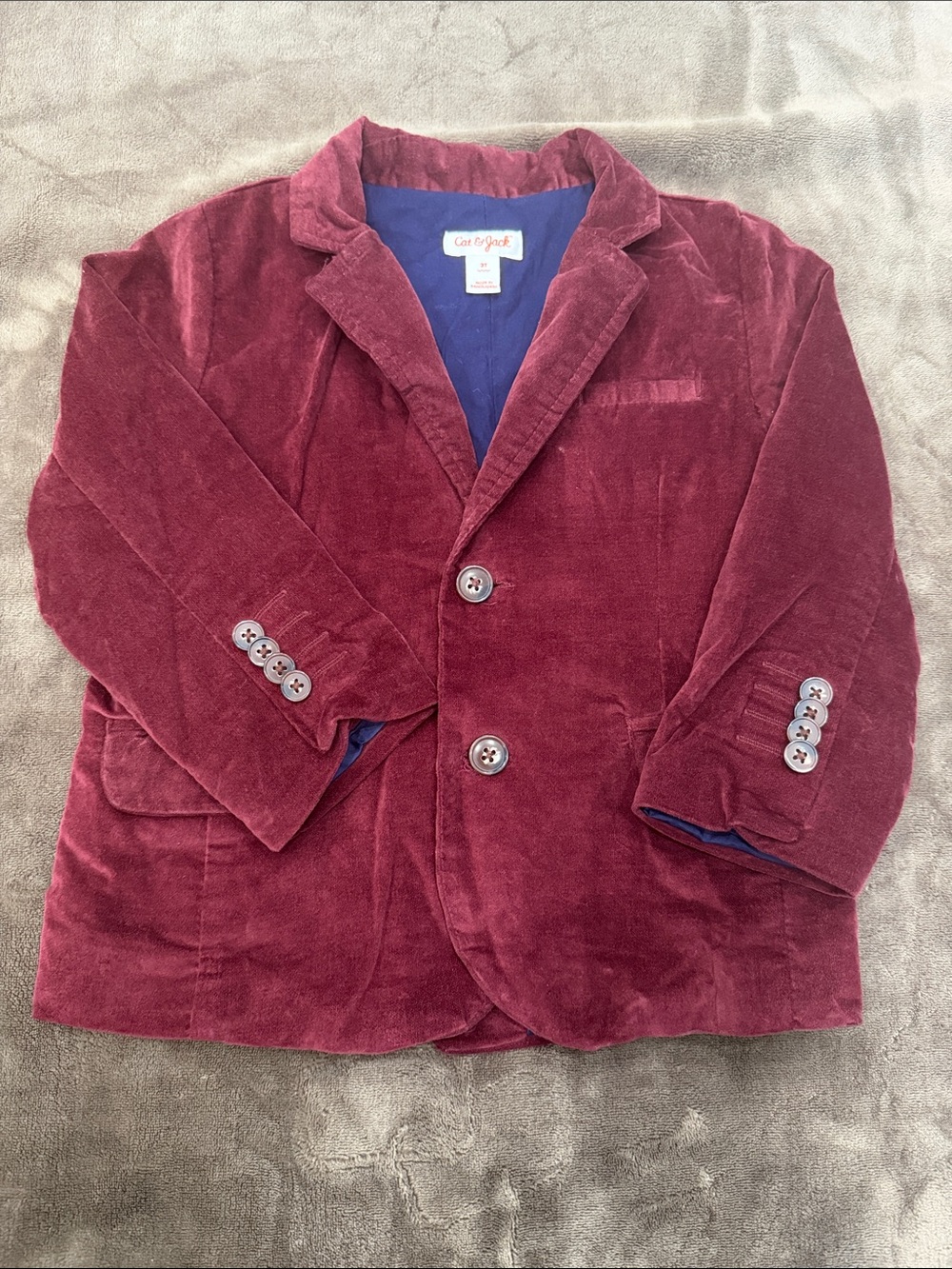 Cat & Jack Burgundy Corduroy Blazer Jacket